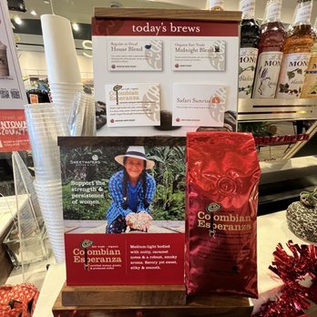 Sweetwaters Coffee & Tea - Coffee of the day listing, located next to the registers - Bakeries Near Me - Naperville, Illinois
