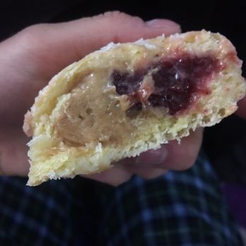 Firecakes Donuts - PB&J half of donut, very good - Donuts Near Me - Chicago, Illinois Firecakes Donuts - PB&J half of donut, very good - Donuts Near Me - Chicago, Illinois