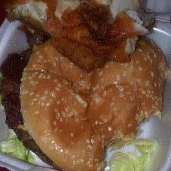 Kennedy Fried Chicken - Bacon cheese burger, and peice of fried chicken - Fast Food Near Me - Jersey City, New Jersey