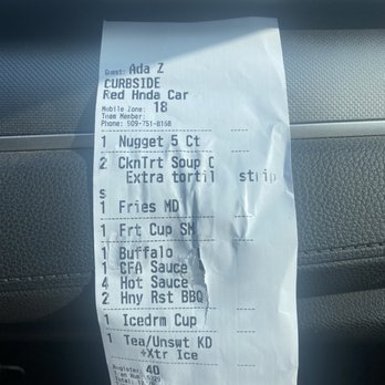 Chick-fil-A - Entire order placed. - Fast Food Near Me - Rialto, California Chick-fil-A - Entire order placed. - Fast Food Near Me - Rialto, California