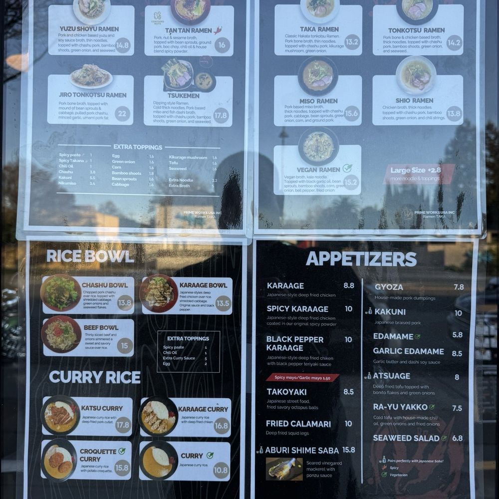 Ramen Taka - Menu - Ramen Near Me - Santa Clara, California Ramen Taka - Menu - Ramen Near Me - Santa Clara, California