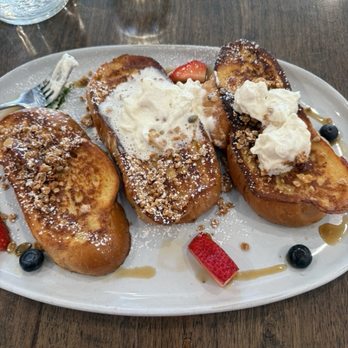 Café Alma - Challah French toast with very fresh fruit, but it needed more syrup, which they promptly brought out - Breakfast & Brunch Near Me - Cincinnati, Ohio Café Alma - Challah French toast with very fresh fruit, but it needed more syrup, which they promptly brought out - Breakfast & Brunch Near Me - Cincinnati, Ohio