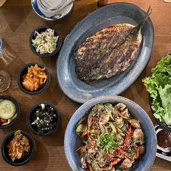 Oseyo - Yum, whole mackerel with banchan - Korean Near Me - Austin, Texas Oseyo - Yum, whole mackerel with banchan - Korean Near Me - Austin, Texas