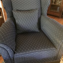 Upholstery by Antonio - 100 year old wing chair re-upholstered by Antonio.