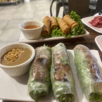 Pho Saigon Pasteur - Grilled pork spring rolls (front) Eggs rolls (back) - Vietnamese Near Me - Alhambra, California Pho Saigon Pasteur - Grilled pork spring rolls (front) Eggs rolls (back) - Vietnamese Near Me - Alhambra, California