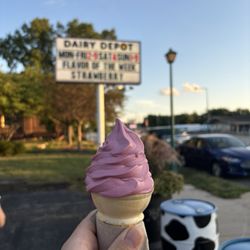 Dairy Depot - Kids-sized raspberry dole whip cone