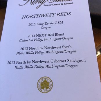 King Estate Winery - Northwest Reds wine flight - Wineries Near Me - Eugene, Oregon