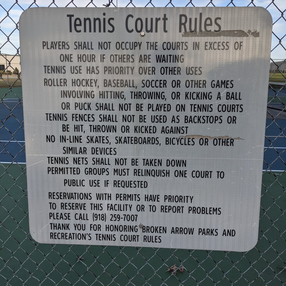 Vandever Park - Tennis court rules at Vandever Park, Broken Arrow - Parks Near Me - Broken Arrow, Oklahoma Vandever Park - Tennis court rules at Vandever Park, Broken Arrow - Parks Near Me - Broken Arrow, Oklahoma