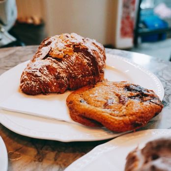 Beaucoup Bakery & Cafe - Almond croissant & Valrhona chocolate chip cookie - Bakeries Near Me - Vancouver, British Columbia