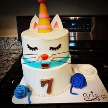 Baking By Buffy - a birthday cake with a cat's face - Custom Cakes Near Me Baking By Buffy - a birthday cake with a cat's face - Custom Cakes Near Me