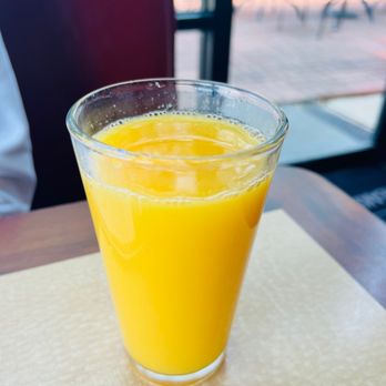 Cypress Breakfast House - Glass of orange juice; it was not cold at all and the server did not provide a straw - Breakfast & Brunch Near Me - Cypress, Texas Cypress Breakfast House - Glass of orange juice; it was not cold at all and the server did not provide a straw - Breakfast & Brunch Near Me - Cypress, Texas