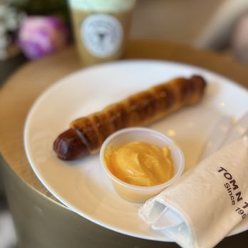 Tom N Toms Coffee - TomNDog with cheese dip - Coffee & Tea Near Me - Katy, Texas Tom N Toms Coffee - TomNDog with cheese dip - Coffee & Tea Near Me - Katy, Texas