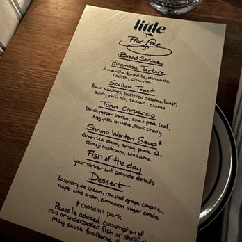 Little Fish - Menu November 2025 - Seafood Near Me - Philadelphia, Pennsylvania Little Fish - Menu November 2025 - Seafood Near Me - Philadelphia, Pennsylvania