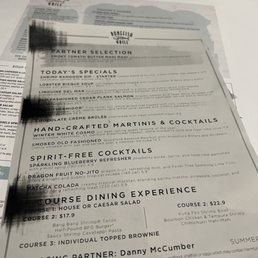 A menu is part of the first impression. Our meal was as disappointing as this menu.