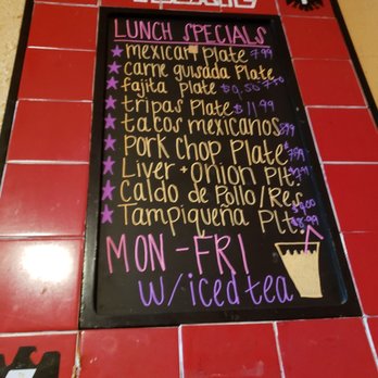 Texas Cafe - the menu on the wall - Restaurants Near Me - Harlingen, Texas