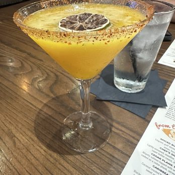 Brimstone Woodfire Grill - Passionfruit Martini (made it spicy) - New American Near Me - Pembroke Pines, Florida