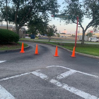 Krispy Kreme - traffic cones on a street - Donuts Near Me - Melbourne, Florida