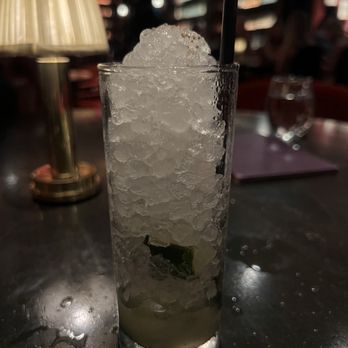 The Library - Ice completely filling up the cup of my mocktail. Literally made up 80% of the drink. - New American Near Me - Las Vegas, Nevada The Library - Ice completely filling up the cup of my mocktail. Literally made up 80% of the drink. - New American Near Me - Las Vegas, Nevada