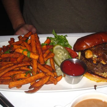 Wine Cask - blue burger and sweet potato fries - New American Near Me - Santa Barbara, California Wine Cask - blue burger and sweet potato fries - New American Near Me - Santa Barbara, California