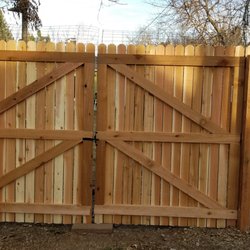Sturdy Fencing - Sturdy Fencing built a new residential cedar double gate for a family wishing to have an entrance to their backyard from back alley.