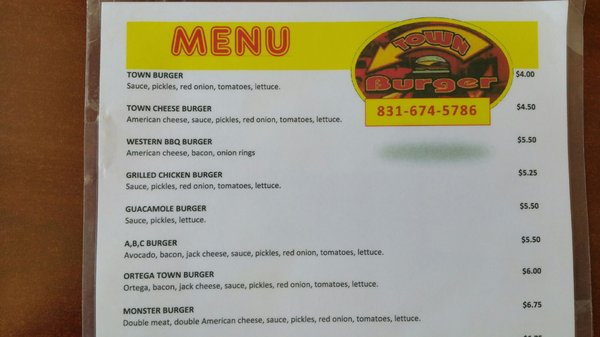 Menu photo 5 Town Burger Greenfield, CA Menu photo 5 Town Burger Greenfield, CA