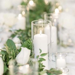 Le Chateau de Crystale Events - Simple wedding design candle bouquet bridal bouquet custom flowers bethesda Le Chateau de Crystale Events roses bridal corporate Kamala