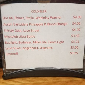 Big Rob's Burgers - Beer menu on the napkin dispenser:) - Desserts Near Me - Kyle, Texas Big Rob's Burgers - Beer menu on the napkin dispenser:) - Desserts Near Me - Kyle, Texas
