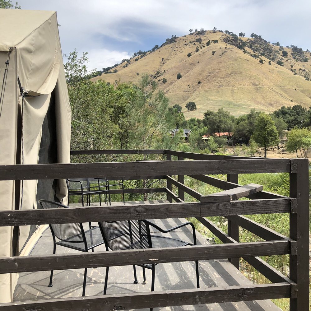 American River Resort - Tent cabin 7 porch view - Campgrounds Near Me - Coloma, California American River Resort - Tent cabin 7 porch view - Campgrounds Near Me - Coloma, California