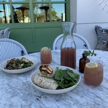 Flower Child - "Forbidden" Rice, Thai Dye wrap and Seasonal Sangria (peach) - Salad Near Me - Phoenix, Arizona Flower Child - "Forbidden" Rice, Thai Dye wrap and Seasonal Sangria (peach) - Salad Near Me - Phoenix, Arizona