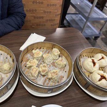 1st Dumpling N Noodle - Left Shrimp and pork xiaolongbao Pork BBQ bun, shrimp sui mai - Noodles Near Me - Montclair, California 1st Dumpling N Noodle - Left Shrimp and pork xiaolongbao Pork BBQ bun, shrimp sui mai - Noodles Near Me - Montclair, California