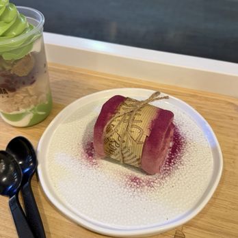 Kyo Matcha - Ube Towel Cake - Desserts Near Me - Falls Church, Virginia Kyo Matcha - Ube Towel Cake - Desserts Near Me - Falls Church, Virginia