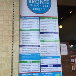 Bronte Fish & Chips - The menu