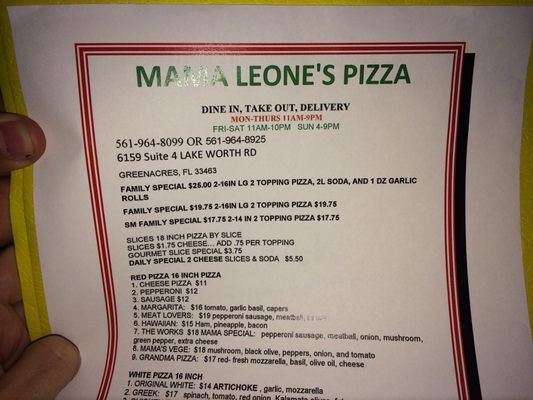Menu photo 4 Mama Leone's Pizza Greenacres, FL Menu photo 4 Mama Leone's Pizza Greenacres, FL