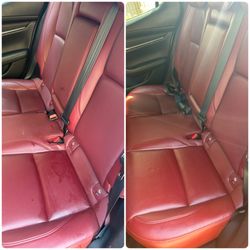 Plaza Detail - Before and after leather treatment