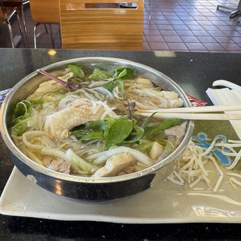 BMC Pho - Today's dinner.  Remember, never to stick chopsticks into meal vertically. - Vietnamese Near Me - El Monte, California