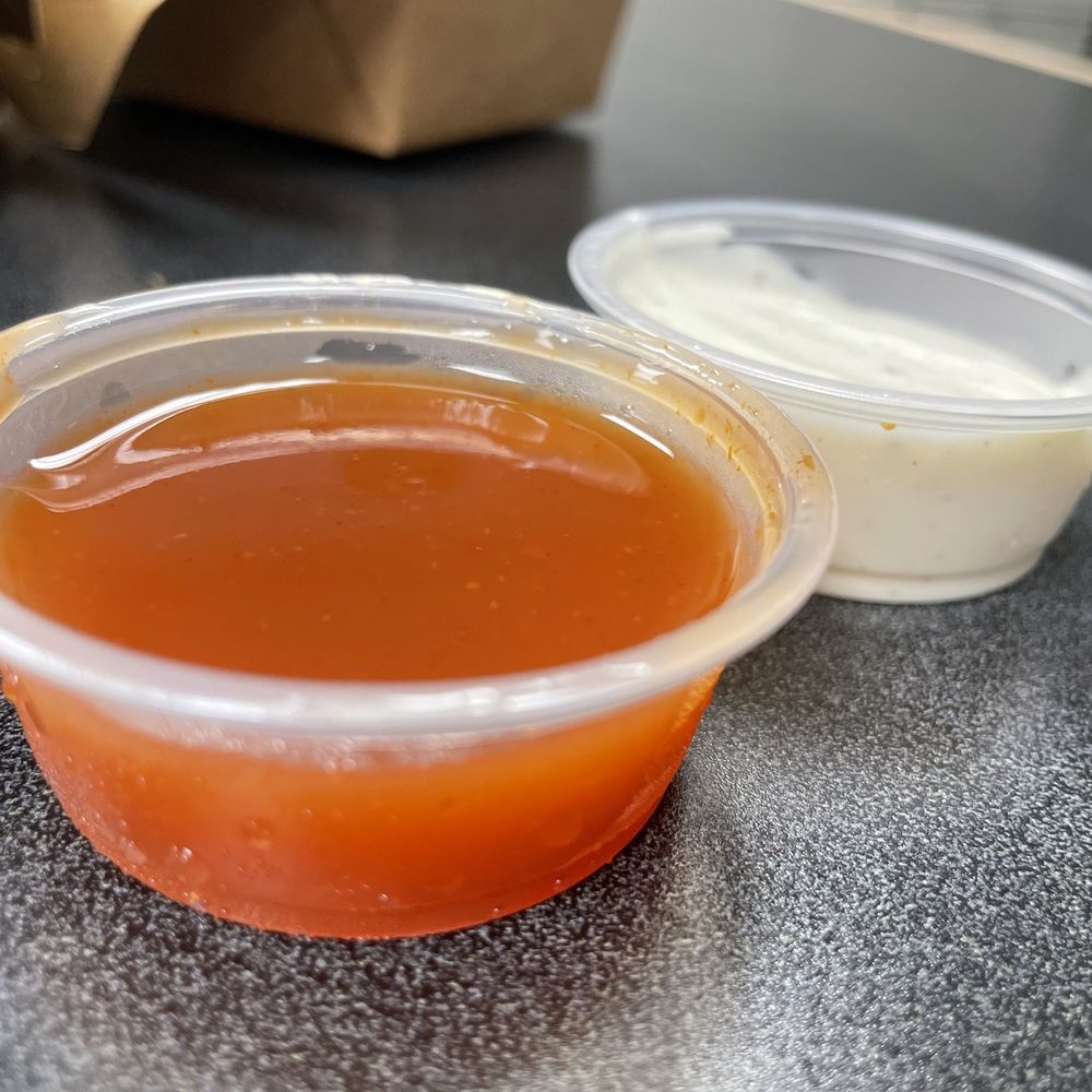 Sweet and sour sauce is really good with the popcorn chicken