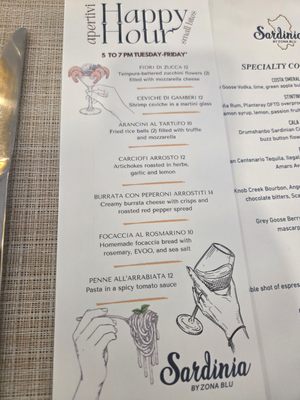 Menu photo 1 Sardinia by Zona Blu Sunrise, FL