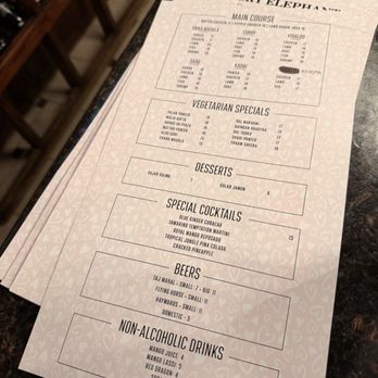 Hungry Elephant Bar & Grill - Menu (front) - Indian Near Me - Visalia, California