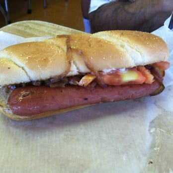 Bartels Giant Burger - Polish dog with grilled onions - Burgers Near Me - Redding, California