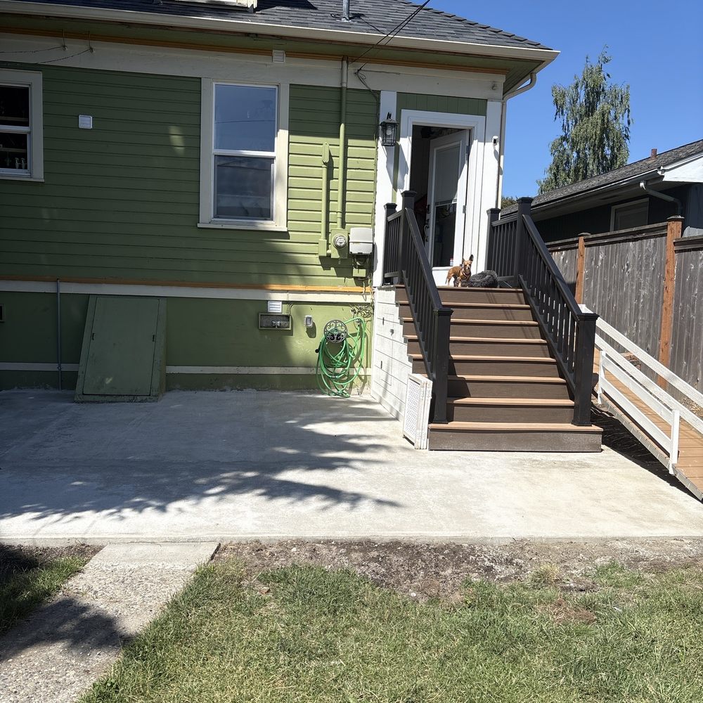 LC Builders - Staircase new cement deck and dog ramp for the dog door - Painters Near Me LC Builders - Staircase new cement deck and dog ramp for the dog door - Painters Near Me