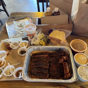 Stiles Switch BBQ & Brew - St. Louis Pork Ribs and all available sides the restaurant offers. - Barbeque Near Me - Cedar Park, Texas Stiles Switch BBQ & Brew - St. Louis Pork Ribs and all available sides the restaurant offers. - Barbeque Near Me - Cedar Park, Texas