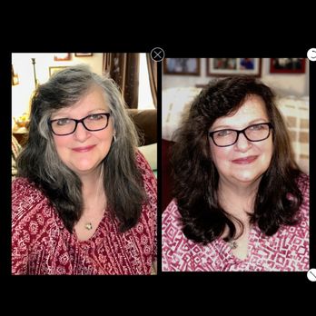 DK Hair Designs - Tanya took me from 4 years of gray to a nice brown color like my natural color. Used heat lamp to set in. Love it. Nothing but compliments. - Hair Salons Near Me - Dumont, New Jersey DK Hair Designs - Tanya took me from 4 years of gray to a nice brown color like my natural color. Used heat lamp to set in. Love it. Nothing but compliments. - Hair Salons Near Me - Dumont, New Jersey