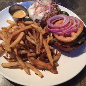 Sycamore - Turkey Burger and LARGE portion of fries that came on the side! - Bars Near Me - Columbus, Ohio Sycamore - Turkey Burger and LARGE portion of fries that came on the side! - Bars Near Me - Columbus, Ohio