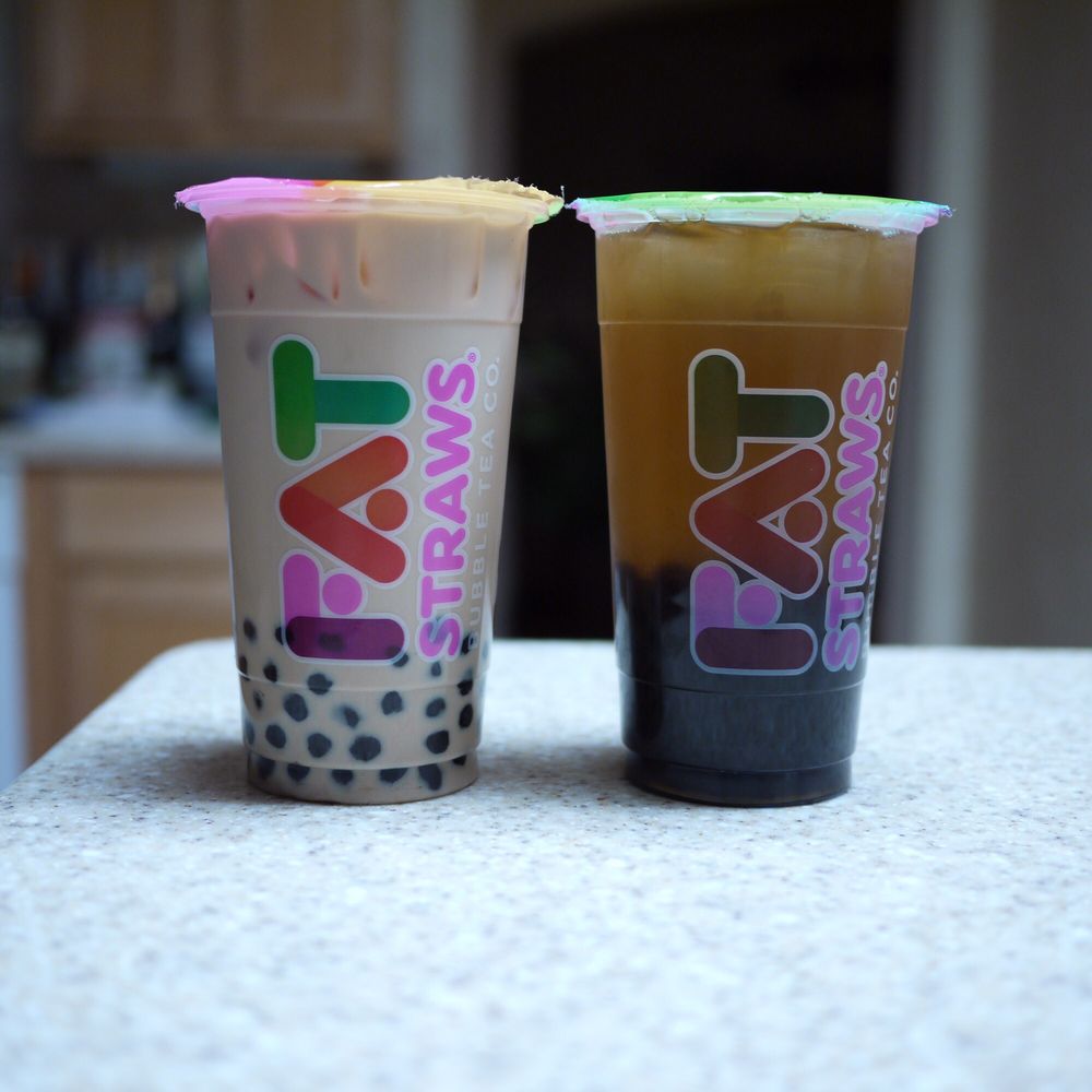 Fat Straws - Large classic milk tea with boba, large jasmine tea with boba - Coffee & Tea Near Me - Plano, Texas