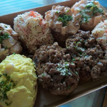 Neko Yubu - torched salmon, butter crab, fresh salmon, egg mayo, grilled beef bulgogi - Korean Near Me - Dallas, Texas Neko Yubu - torched salmon, butter crab, fresh salmon, egg mayo, grilled beef bulgogi - Korean Near Me - Dallas, Texas