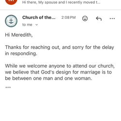 Church of the Harbor - If you are LGBTQ or an ally, please stay away!