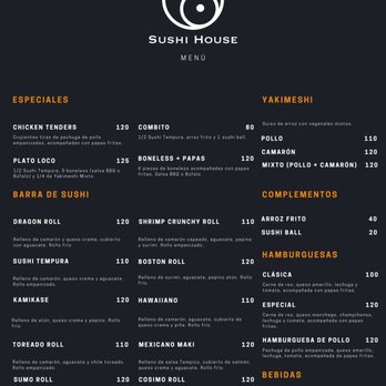 Sushi House - Our menu - Sushi Bars Near Me - Allende, COA Sushi House - Our menu - Sushi Bars Near Me - Allende, COA