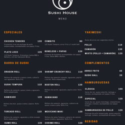 Sushi House - Our menu