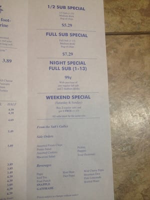 Menu photo 4 Sub Shop Atwater, CA