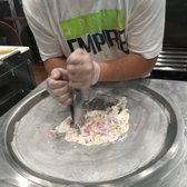 Photo of Icicles - San Mateo, CA, United States. Hard work making the ice cream rolls